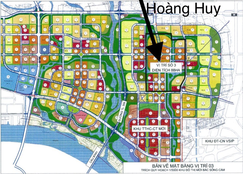 Lội ngược dòng khó khăn, doanh thu bất động sản tạo đà tăng trưởng mạnh mẽ cho Tập đoàn Hoàng Huy (TCH) 2 Vị trí mặt bằng dự án New City (Thủy Nguyên, TP. Hải Phòng) Tập đoàn Hoàng Huy (TCH)