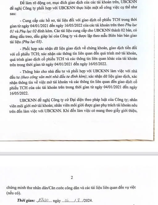 Bát nháo thông tin TCH bị thanh tra giao dịch 2 VVVVVVV jpg
