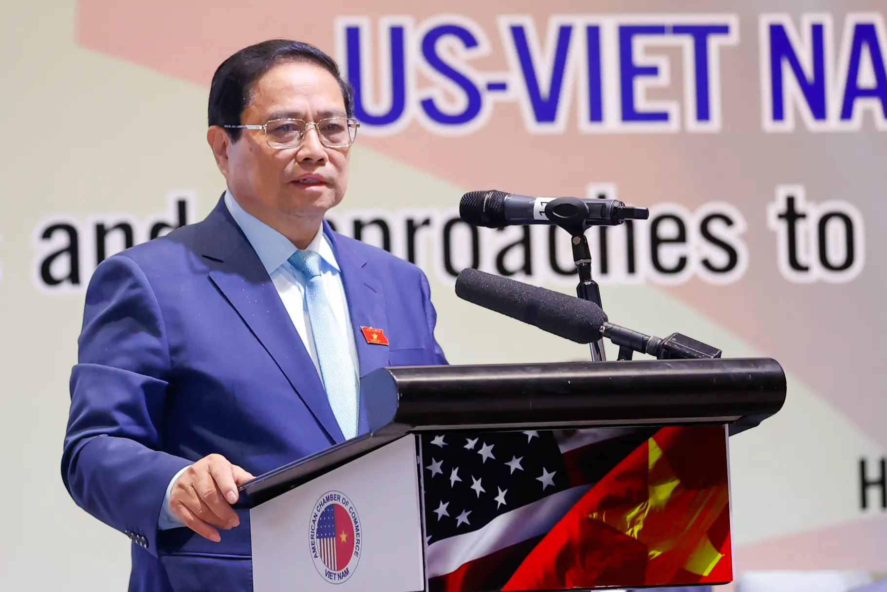 Việt Nam kêu gọi Hoa Kỳ đầu tư vào các dự án lớn, chiến lược 2 Thủ tướng Phạm Minh Chính phát biểu tại Hội nghị