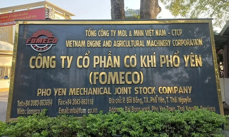 Nhiều doanh nghiệp huy động nghìn tỷ đồng, cổ đông hưởng cổ tức lớn 5 Cong ty CP Co khi Pho Yen Fomeco – FBC