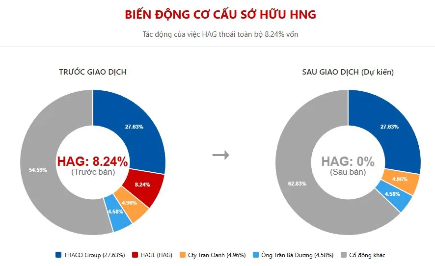 Hoàng Anh Gia Lai chính thức khép lại hành trình 15 năm tại HNG sau quyết định thoái sạch vốn 2 bien dong co cau so huu hng