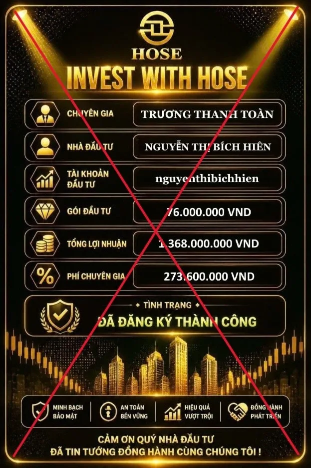 HOSE cảnh báo hành vi giả mạo 1 HOSE